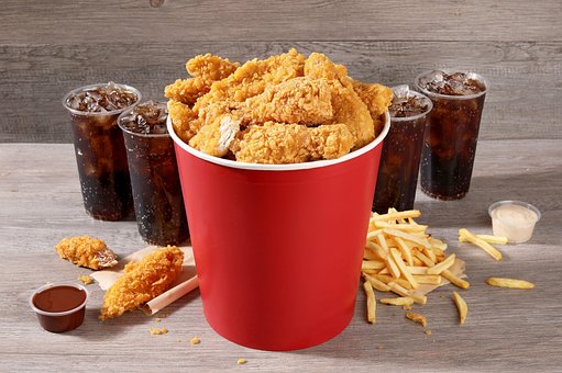 Fastfood, Kylling, Stegt, Spand