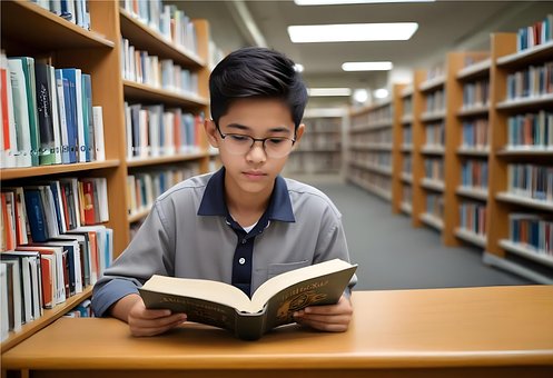 Ai Generado, Leyendo, Biblioteca, Libros