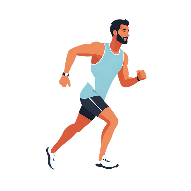 Free runner running exercise illustration