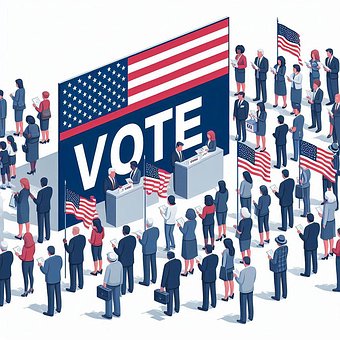 Ai产生的, 选举, 政治的, 民主, 投票, 符号, 横幅, 信息图表
