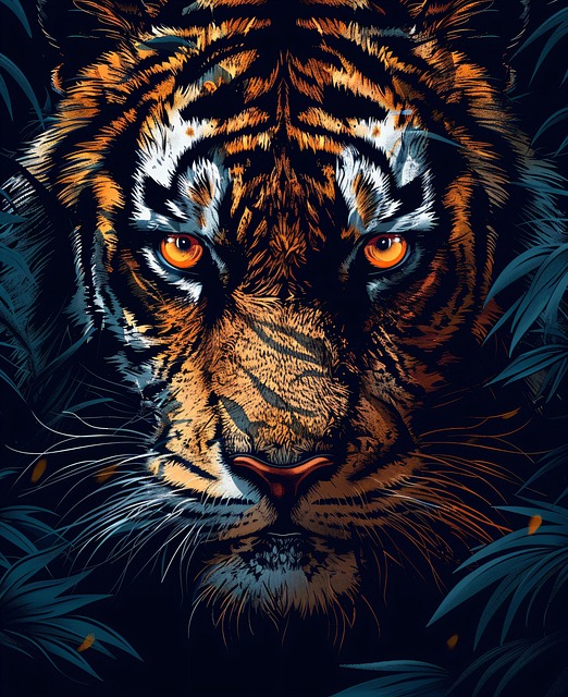 Free ai generated tiger jungle illustration