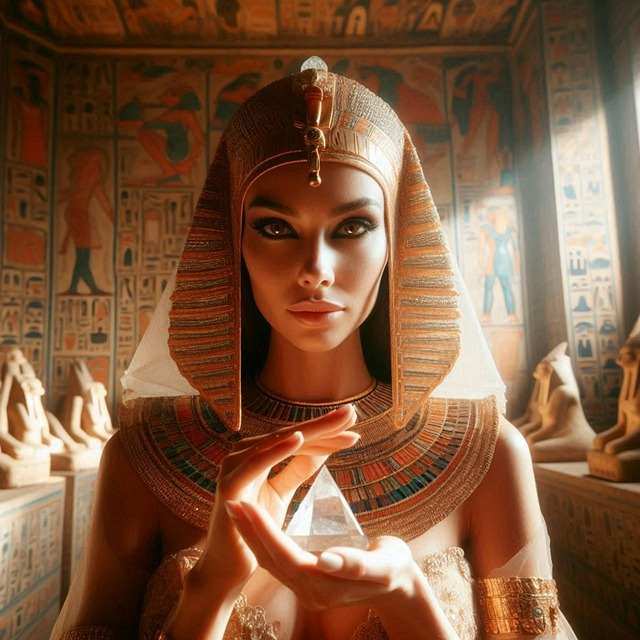 Free woman priestess egypt illustration