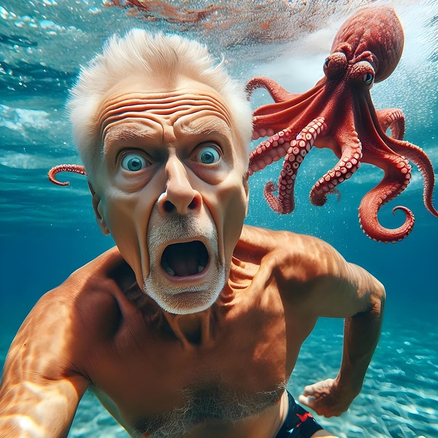 Free man senior sea illustration