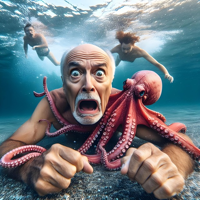 Free man senior sea illustration