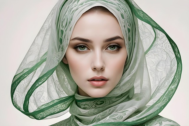 Mujer, Hermosa, Velo, Rostro, Arte