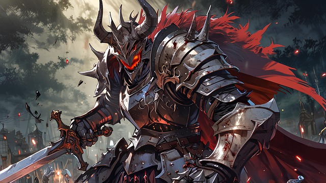 Free devil warrior battle illustration