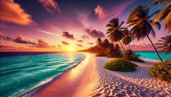 Free Beach Sunset illustration and picture