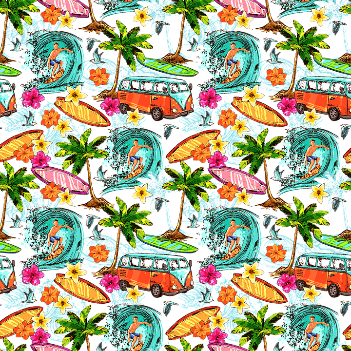 Download Surfing, Pattern, Palm Trees. Royalty-Free Stock Illustration ...