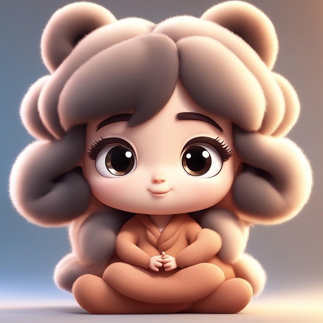 Free cutemummy meditationyoga cartoonvector illustration