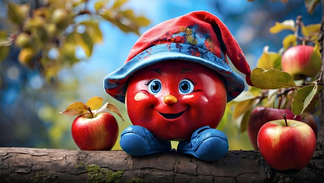Free ai generated apple fruit illustration