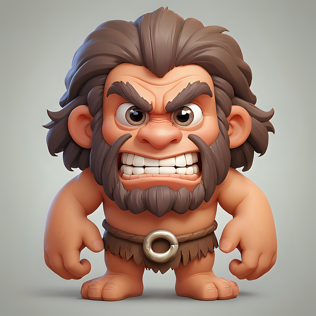 Free ai generated primitive caveman illustration