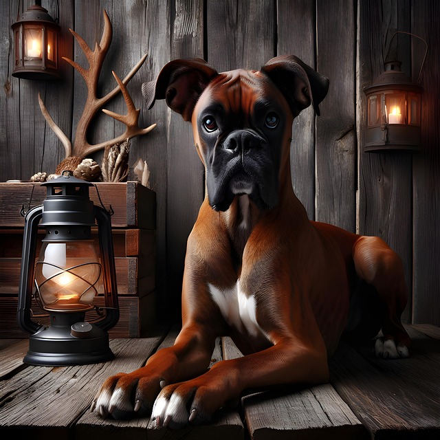 Free boxer dog nature illustration