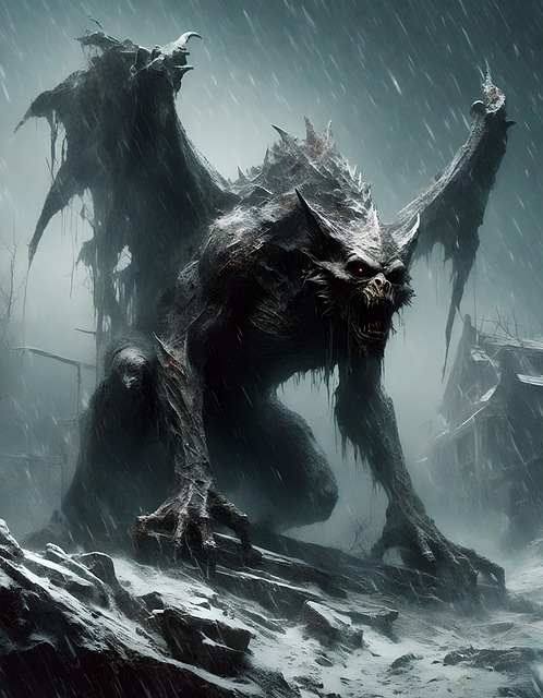 Download free HD stock image of Ai Generated Gargoyle Free ai generated gargoyle winter illustration