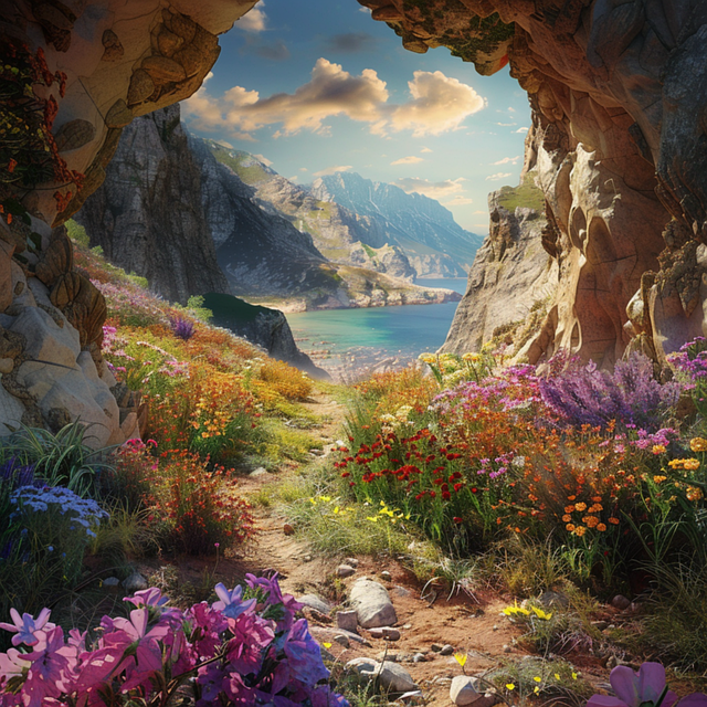 Free ai generated cave passage illustration
