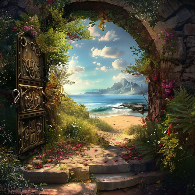 Free ai generated door passage illustration