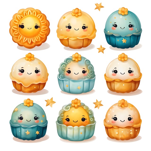 Free ai generated mooncake mid-autumn illustration