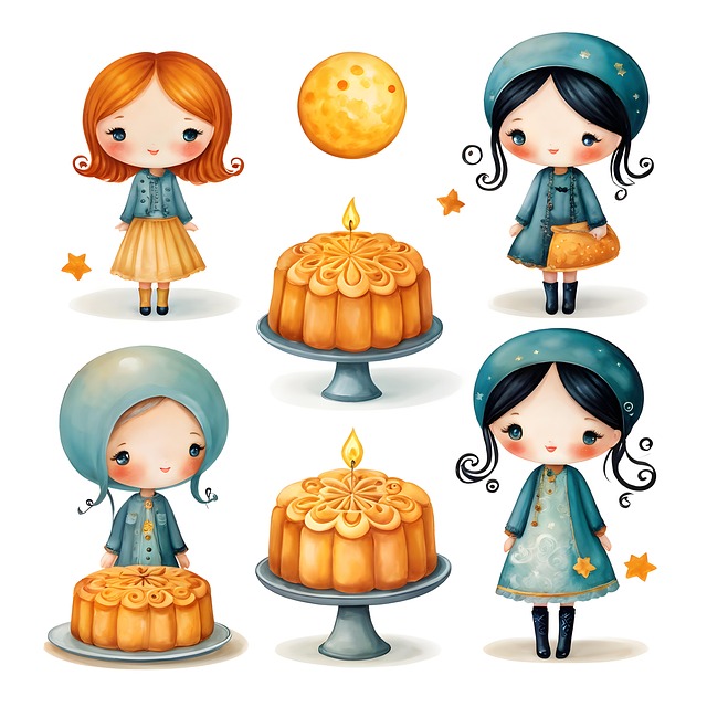 Download free HD stock image of Ai Generated Mooncake Free ai generated mooncake mid-autumn illustration
