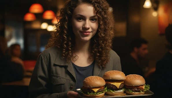 Ai Gegenereerd, Vrouw, Hamburger