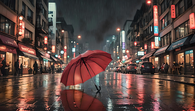 Free ai generated umbrella street illustration