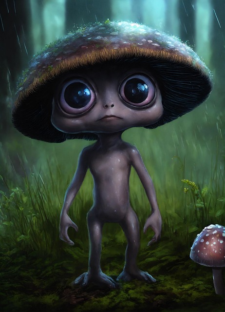 Free ai generated alien mushroom illustration