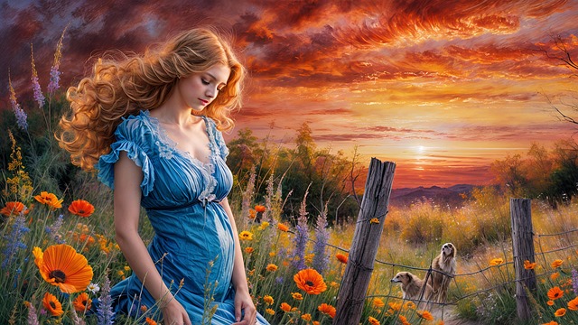 Free ai generated sunset nature illustration