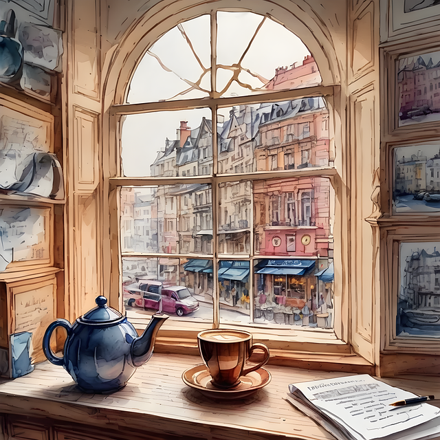 Free ai generated coffee window illustration