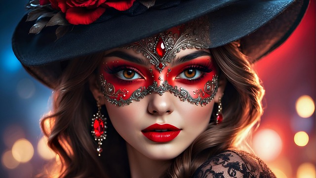 Free ai generated woman mask illustration