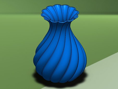 Topf, Blumentopf, Blauer Blumentopf