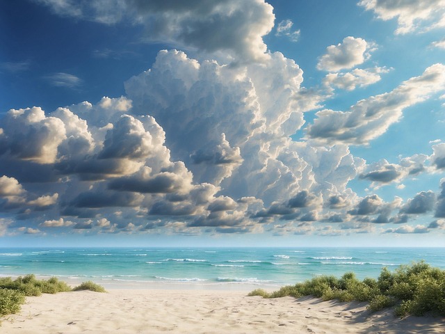 Download free HD stock image of Ai Generated Beach Free ai generated beach shore illustration
