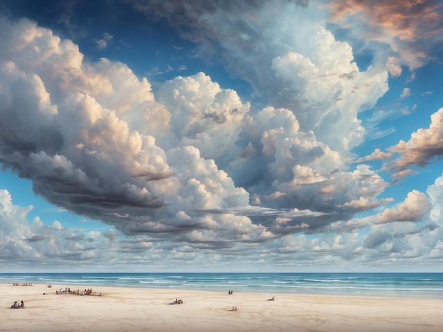 Free ai generated beach clouds illustration