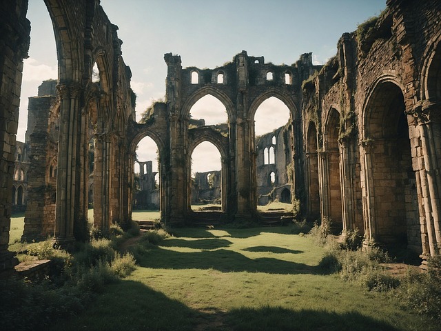 Free ai generated ruins castle illustration