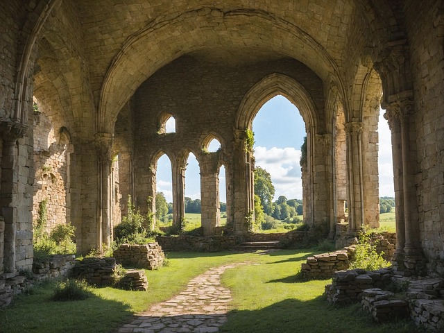Free ai generated ruin castle illustration
