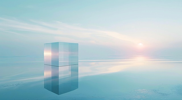 Free ai generated glass cube illustration