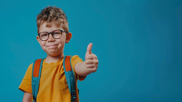 Free ai generated boy thumbs up illustration
