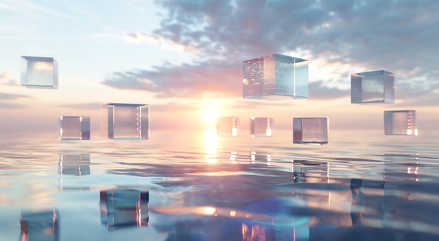 Free ai generated glass cube illustration