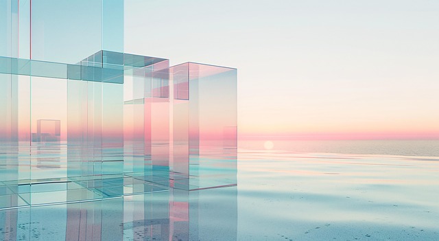 Free ai generated glass cube illustration