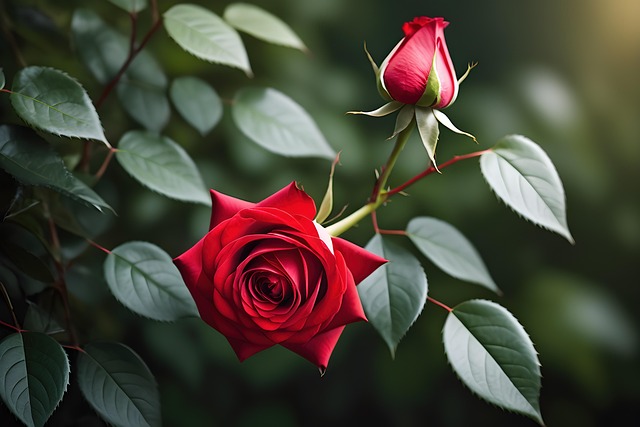 Free ai generated red roses illustration