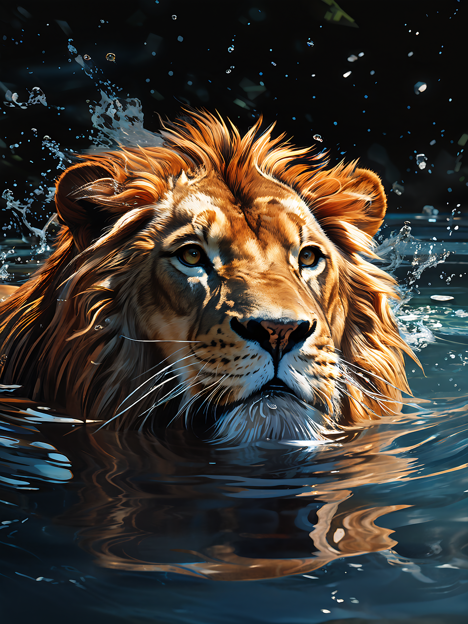Lion Bathing Download Lion, Swim, Water. Royalty-Free Stock Illustration Image - Pixabay