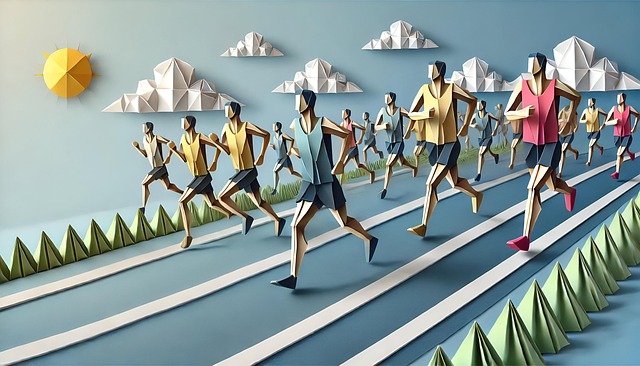 Free ai generated origami marathon illustration