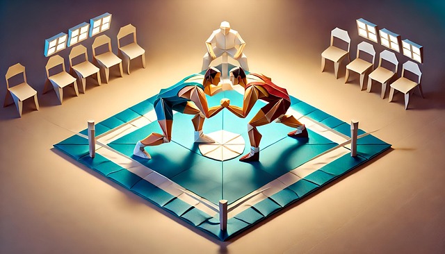 Free ai generated origami wrestling illustration