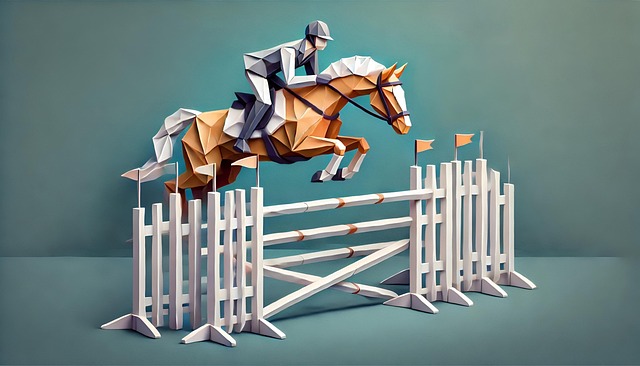 Free ai generated origami equestrian illustration