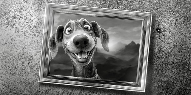 Free dog comic frame illustration