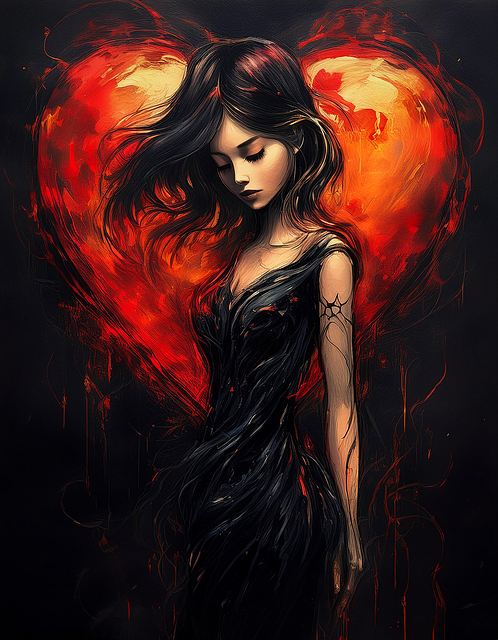 Free ai generated woman heart illustration