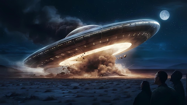Free ai generated ufo crash illustration
