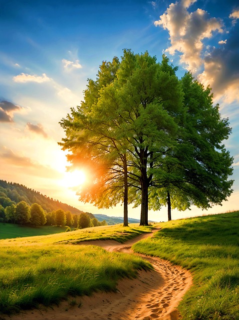 Paisaje, Árbol, El Verano