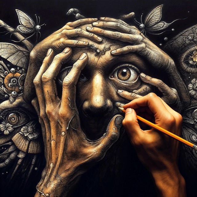 Free abstract nightmare painting illustration
