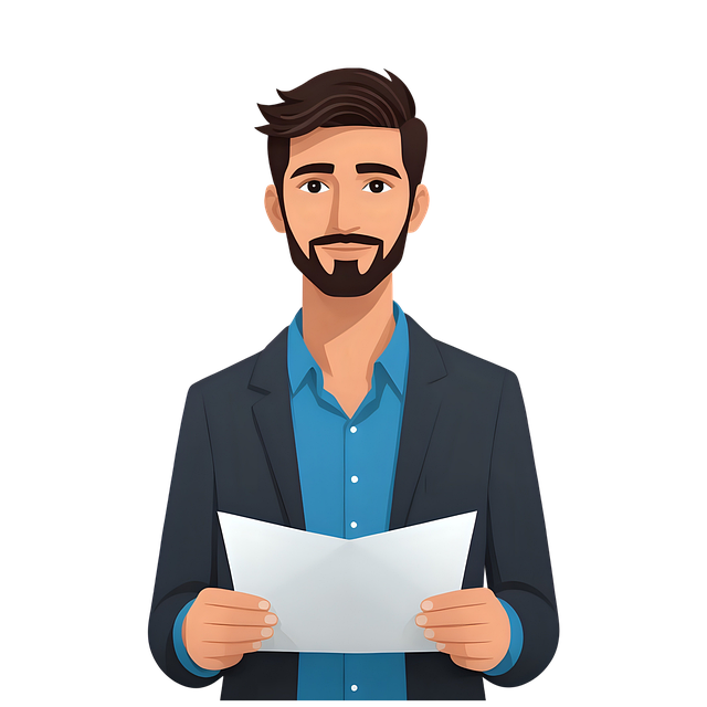 Free man paper document illustration