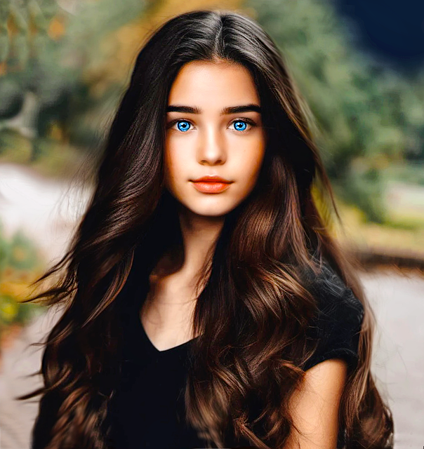 Hermosa, Niña, Sandra, Largo, Morena