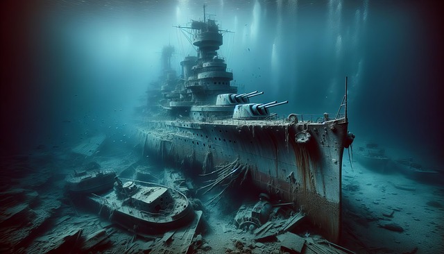 Free ai generated shipwreck ocean illustration