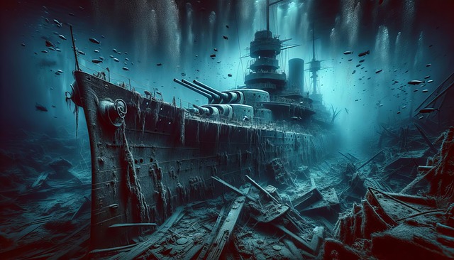 Free ai generated shipwreck ocean illustration